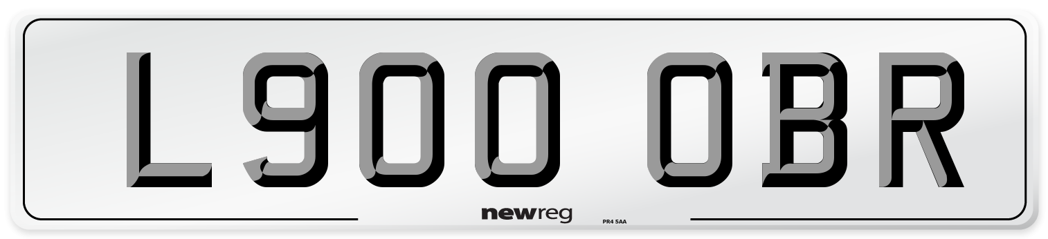 L900 OBR Number Plate from New Reg